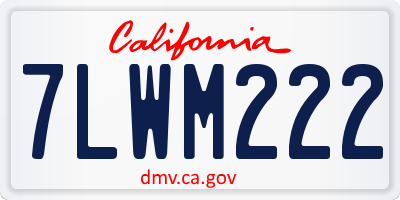 CA license plate 7LWM222