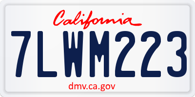 CA license plate 7LWM223