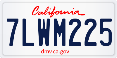 CA license plate 7LWM225