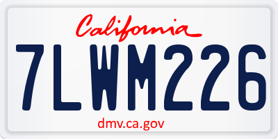 CA license plate 7LWM226