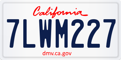 CA license plate 7LWM227