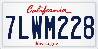 CA license plate 7LWM228