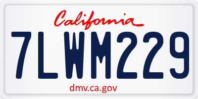 CA license plate 7LWM229
