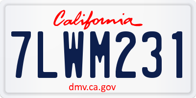 CA license plate 7LWM231