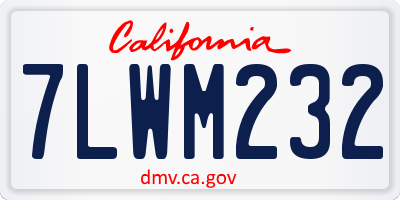 CA license plate 7LWM232