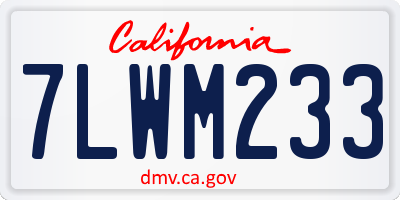 CA license plate 7LWM233