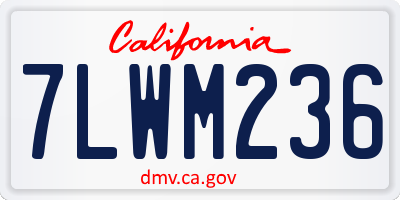CA license plate 7LWM236