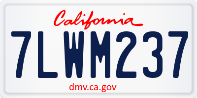 CA license plate 7LWM237