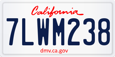 CA license plate 7LWM238