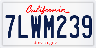 CA license plate 7LWM239