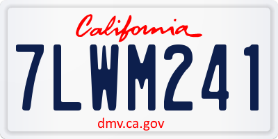 CA license plate 7LWM241
