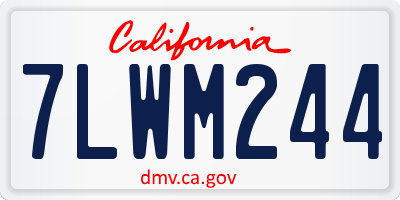 CA license plate 7LWM244