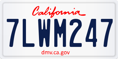 CA license plate 7LWM247