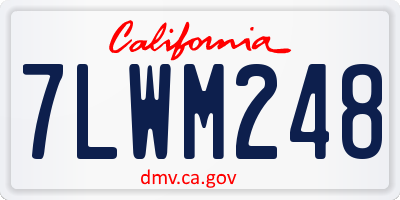 CA license plate 7LWM248