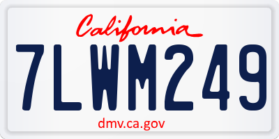 CA license plate 7LWM249