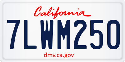 CA license plate 7LWM250