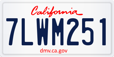 CA license plate 7LWM251