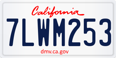 CA license plate 7LWM253