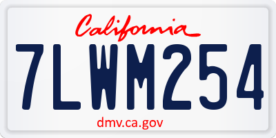 CA license plate 7LWM254