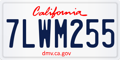 CA license plate 7LWM255