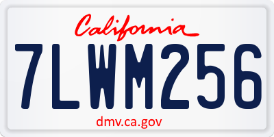 CA license plate 7LWM256