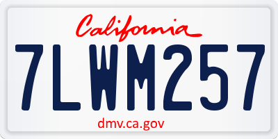 CA license plate 7LWM257