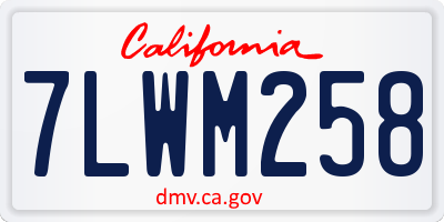 CA license plate 7LWM258