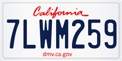 CA license plate 7LWM259