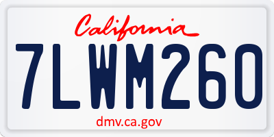 CA license plate 7LWM260