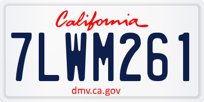 CA license plate 7LWM261