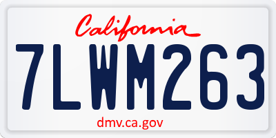 CA license plate 7LWM263