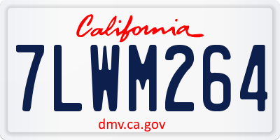 CA license plate 7LWM264