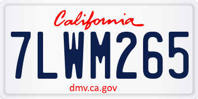 CA license plate 7LWM265