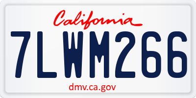 CA license plate 7LWM266