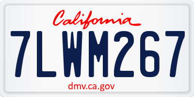CA license plate 7LWM267
