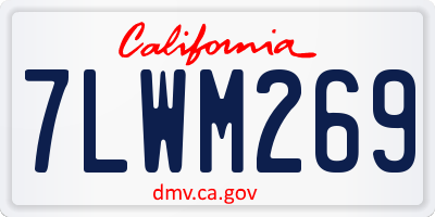 CA license plate 7LWM269