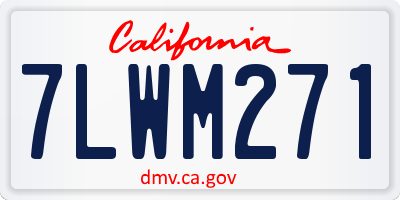 CA license plate 7LWM271