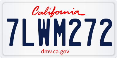 CA license plate 7LWM272
