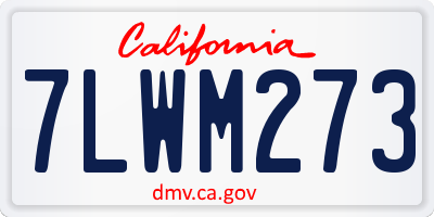 CA license plate 7LWM273