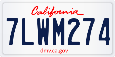 CA license plate 7LWM274