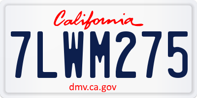 CA license plate 7LWM275