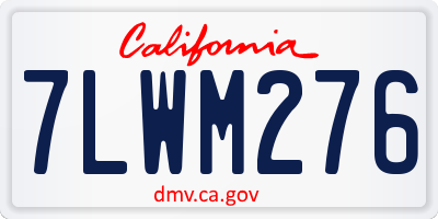 CA license plate 7LWM276