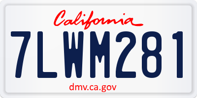 CA license plate 7LWM281
