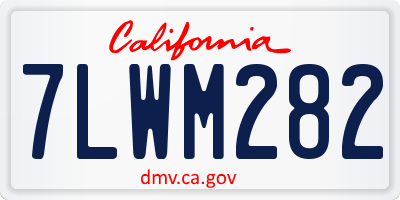 CA license plate 7LWM282