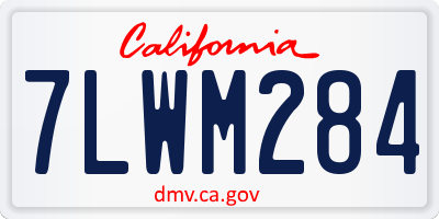 CA license plate 7LWM284