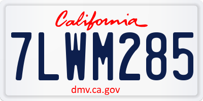 CA license plate 7LWM285