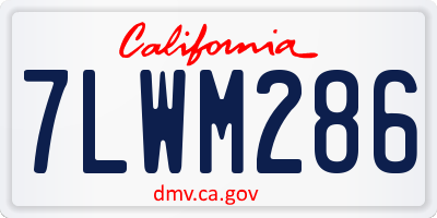 CA license plate 7LWM286