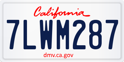 CA license plate 7LWM287