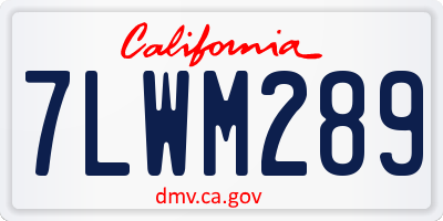 CA license plate 7LWM289
