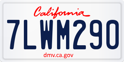 CA license plate 7LWM290